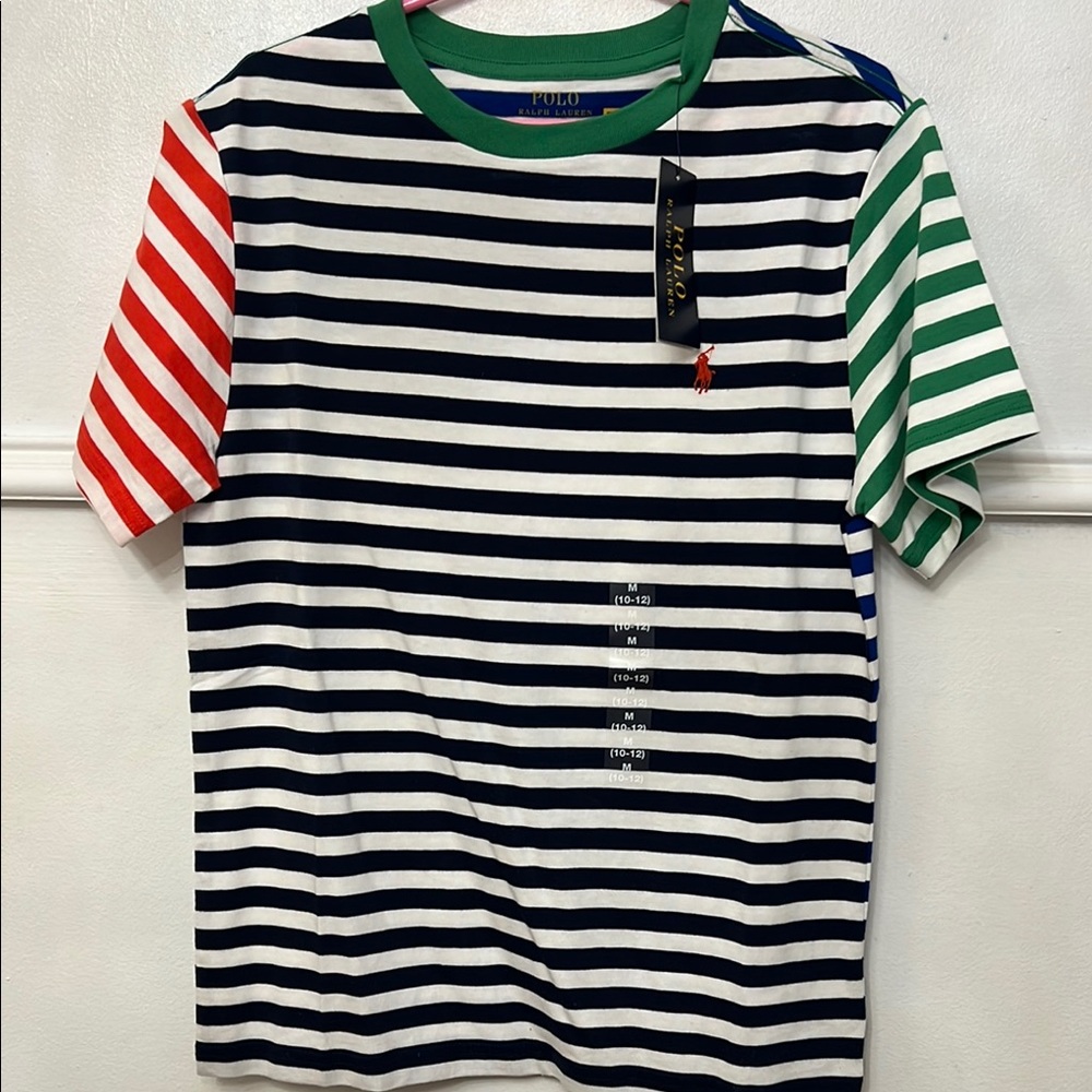 Nwt Ralph Lauren Navy and White Striped Polo